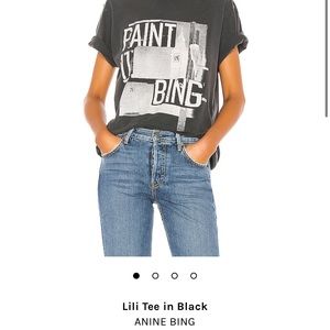 Anine Bing Lili Tee in Black Size Small